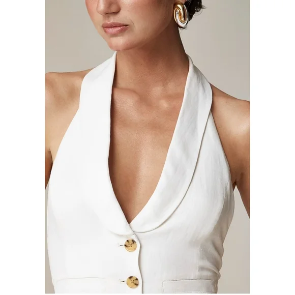 J.Crew Open-back vest in linen-cupro blend - Picture 5 of 16